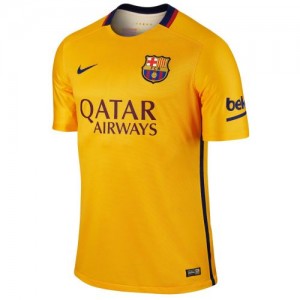 Именная футбольная футболка для детей Барселона Луис Суарес Гостевая 2015 2016 короткий рукав XS (рост 110 см)