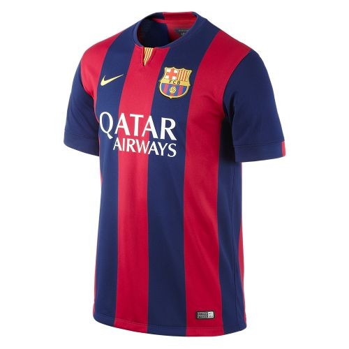 Футбольная футболка для детей Барселона Домашняя 2014 2015 короткий рукав S (рост 116 см)