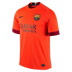 Именная футбольная футболка для детей Барселона Лионель Месси Гостевая 2014 2015 короткий рукав 2XS (рост 100 см)