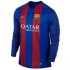 Именная футбольная футболка Барселона Лионель Месси Домашняя 2016 2017 длинный рукав S(44)