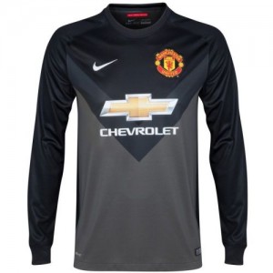 Именная вратарская футбольная футболка для детей Манчестер Юнайтед Давид Де Хеа Гостевая 2014 2015 короткий рукав S (рост 116 см)