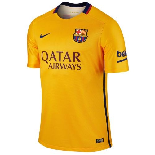 Футбольная футболка для детей Барселона Гостевая 2015 2016 короткий рукав 2XS (рост 100 см)