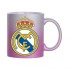 Кружка глиттерная градиент серебристо-пурпурная 330 мл Реал Мадрид