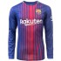 Именная футбольная футболка Барселона Лионель Месси Домашняя 2017 2018 длинный рукав M(46)