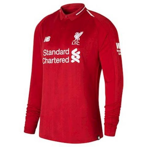 Футбольная футболка для детей Ливерпуль Домашняя 2018 2019 длинный рукав 2XL (рост 164 см)