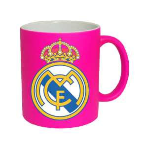Кружка керамика розовая неоновая матовая 330мл Реал Мадрид